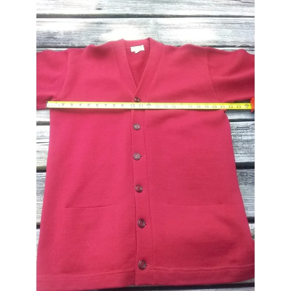 VTG CARL COERS Varsity Wool 44 Men's Letterman Red Cardigan 1950-1960s Ole Miss